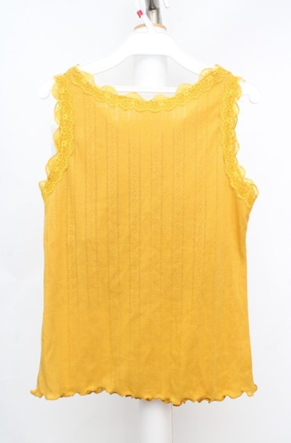 画像3: axes femme POETIQUE / 透かしダイヤ柄タンクトップ M イエロー O-26-03-18-015-AX-TO-IG-OS (3)
