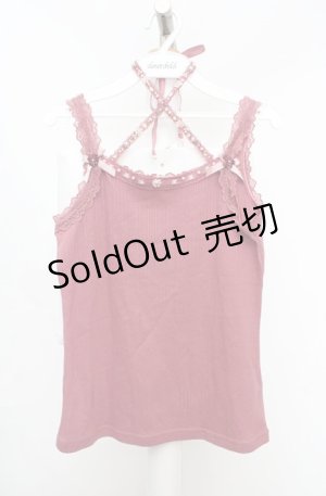 画像: axes femme / クロスストラップキャミソール M ピンク O-26-03-18-017-AX-TO-IG-OS