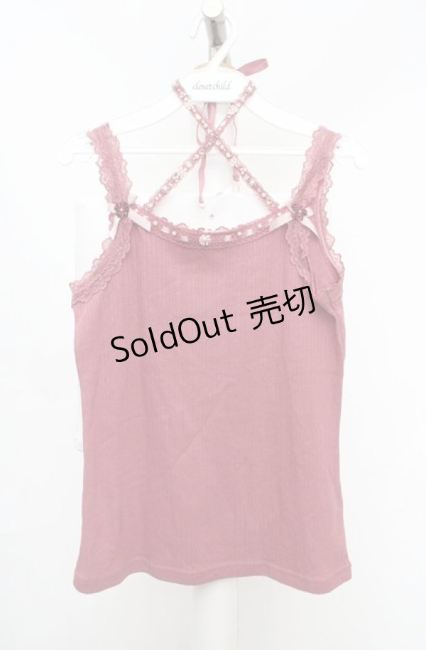 画像1: axes femme / クロスストラップキャミソール M ピンク O-26-03-18-017-AX-TO-IG-OS (1)