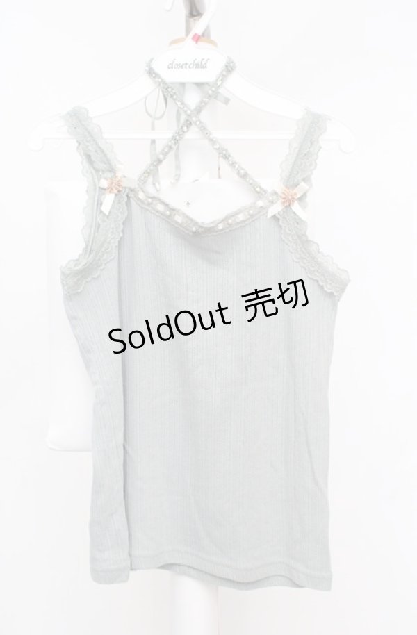 画像1: axes femme / クロスストラップキャミソール  ミント O-26-03-18-019-AX-TO-IG-OS (1)