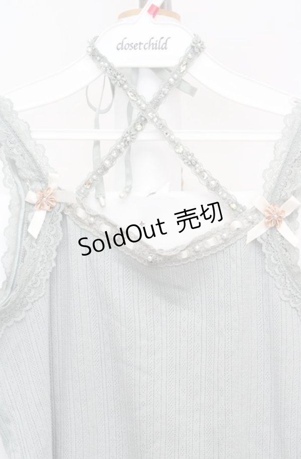 画像2: axes femme / クロスストラップキャミソール  ミント O-26-03-18-019-AX-TO-IG-OS (2)