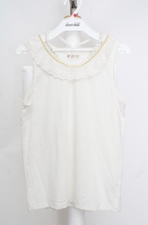 画像: axes femme / ストラップビジュータンク  シロ O-26-03-18-024-AX-TO-IG-OS