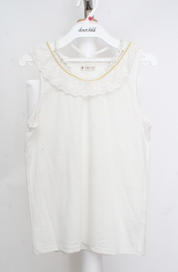 画像1: axes femme / ストラップビジュータンク  シロ O-26-03-18-024-AX-TO-IG-OS (1)