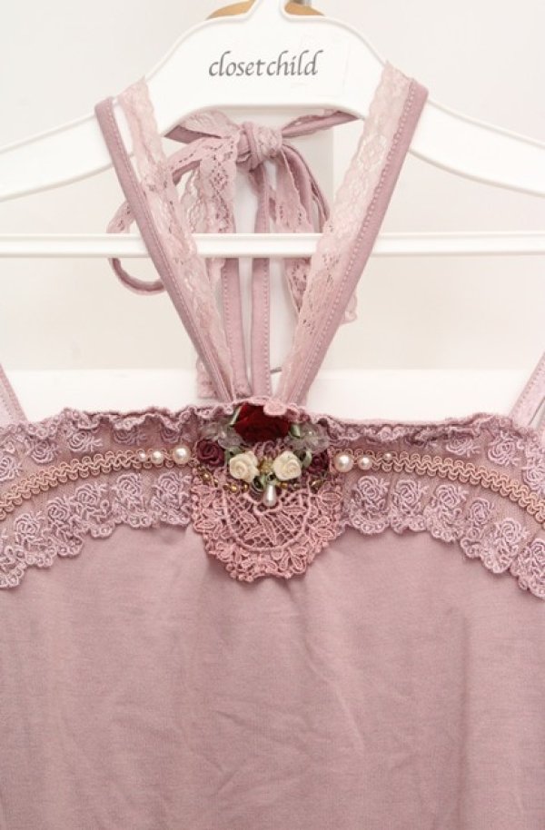 画像2: axes femme / ホルター付きキャミソール  ピンク O-26-03-18-025-AX-TO-IG-OS (2)