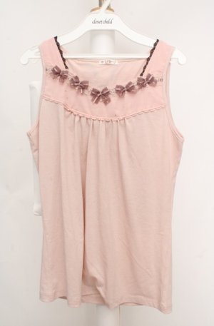 画像: axes femme / BACKリボンタンクトップ M ピンク×ブラウン O-26-03-18-026-AX-TO-IG-OS