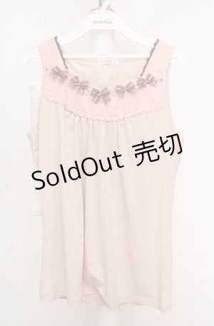 画像: axes femme / BACKリボンタンクトップ M ピンク×ブラウン O-26-03-18-026-AX-TO-IG-OS