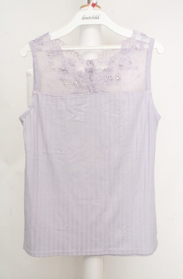 画像1: axes femme / 繊細レースタンク M ラベンダー O-26-03-18-028-AX-TO-IG-OS (1)
