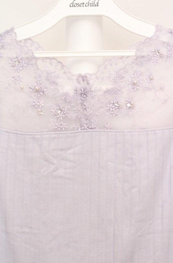 画像2: axes femme / 繊細レースタンク M ラベンダー O-26-03-18-028-AX-TO-IG-OS (2)