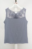 画像1: axes femme / 繊細レースタンク M ブルー O-26-03-18-029-AX-TO-IG-OS (1)