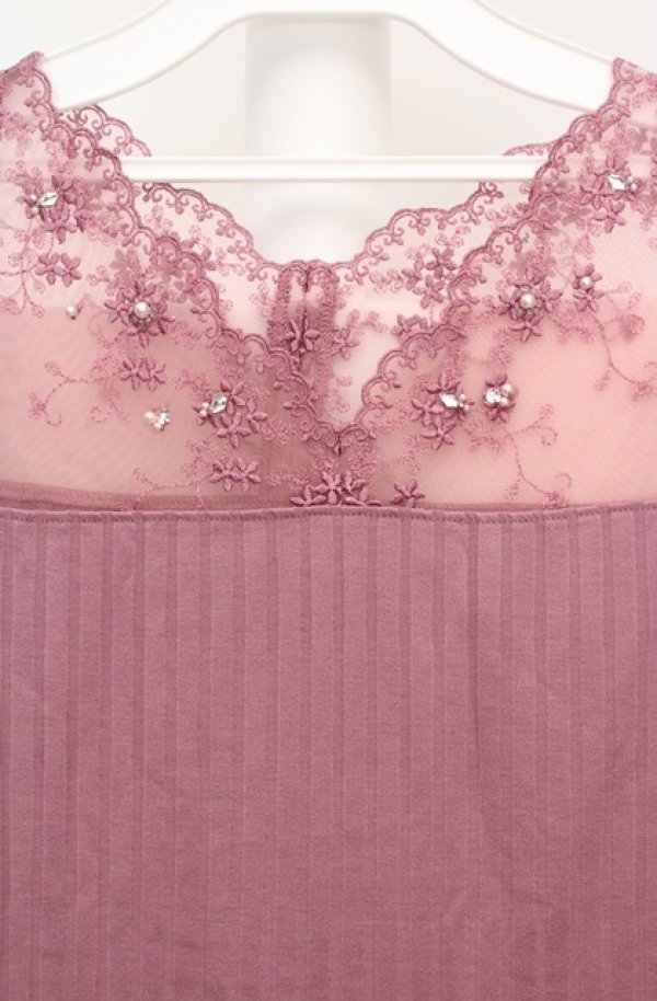 画像2: axes femme / 繊細レースタンク M ピンク O-26-03-18-031-AX-TO-IG-OS (2)