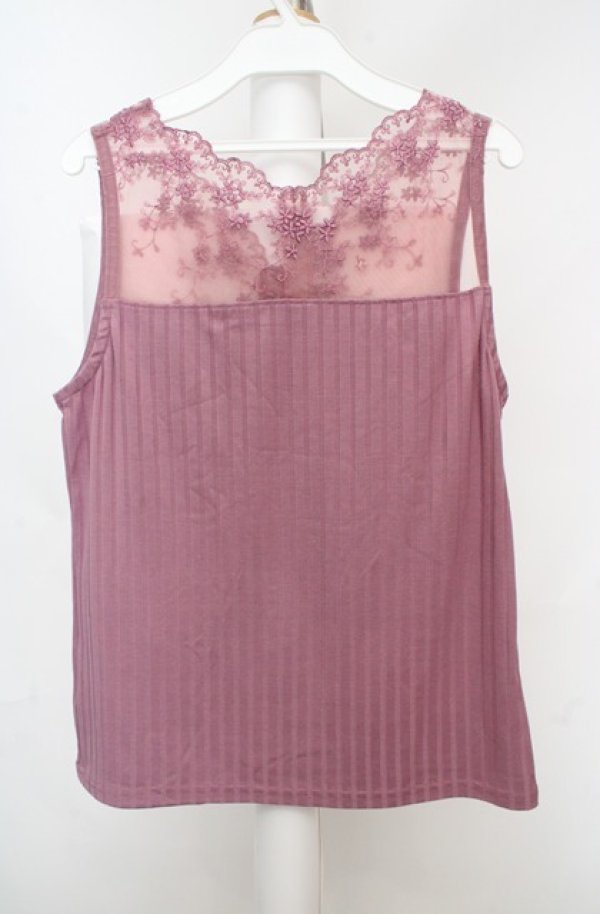 画像3: axes femme / 繊細レースタンク M ピンク O-26-03-18-031-AX-TO-IG-OS (3)