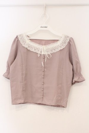 画像: evelyn / はしごレース使いトップス  ピンク O-26-03-19-031-LO-TO-OW-OS