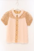 画像1: axes femme / バタフライレース使いブラウス風カットソー M オレンジ O-26-03-19-032-AX-BL-OW-OS (1)