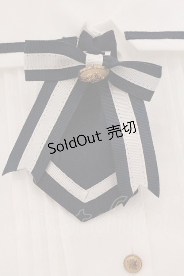 画像2: Amavel / Crown Emblemスクエアセーラーブラウス  シロ×ネイビー O-26-03-19-033-CA-BL-IG-OS (2)