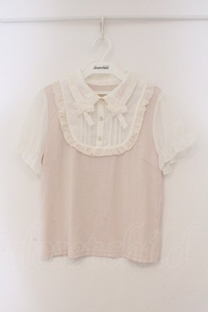 画像: LIZ LISA / カットシフォンブラウス  ピンク×シロ O-26-03-19-034-LO-BL-IG-OS