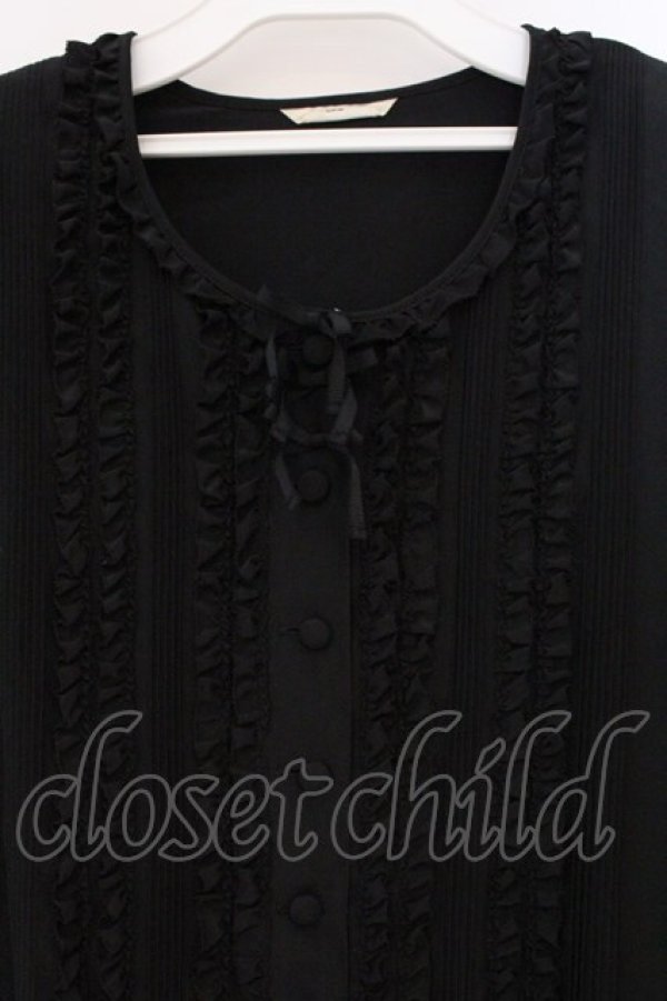 画像2: INGEBORG / グログランリボンパフブラウス  クロ O-26-03-19-038-LO-BL-IG-OS (2)