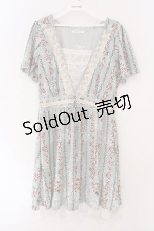 画像: axes femme / ローズストライプワンピース  サックス O-26-03-19-039-AX-OP-IG-OS