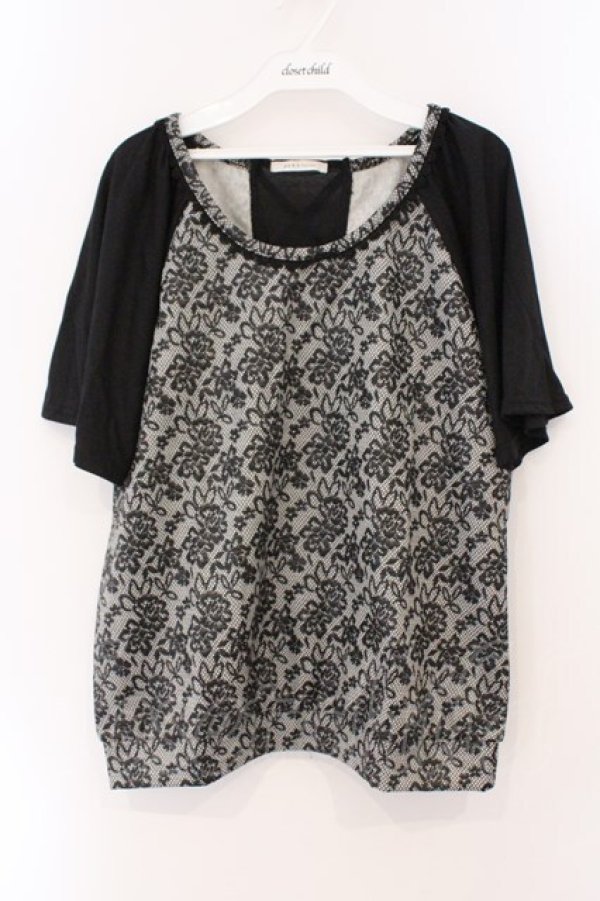 画像1: axes femme / プリントフラワーチュニック  クロ O-26-03-19-043-AX-TO-IG-OS (1)