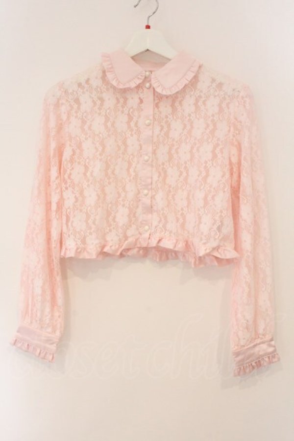 画像1: Swankiss / レースブラウス  ピンク O-26-03-19-044-CA-BL-OW-OS (1)