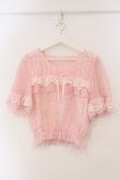 画像1: Bon24Hiz / 巻きバラ切り替えシフォントップス  ピンク O-26-03-19-045-LO-TO-OW-OS (1)
