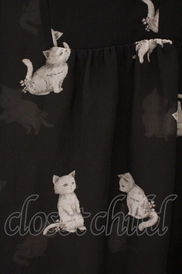 画像2: Franche Lippee / ねこptシフォンチュニック M クロ O-26-03-19-046-LO-TO-OW-OS (2)