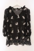 画像3: Franche Lippee / ねこptシフォンチュニック M クロ O-26-03-19-046-LO-TO-OW-OS (3)