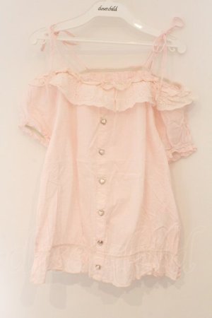 画像: TRALALA / ドビードットオフショルブラウス  ピンク O-26-03-19-050-LO-BL-OW-OS