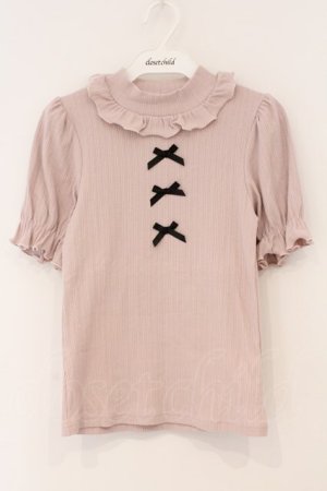 画像: Ank Rouge / 3つリボンカットソー M ピンク O-26-03-19-051-CA-TO-OW-OS