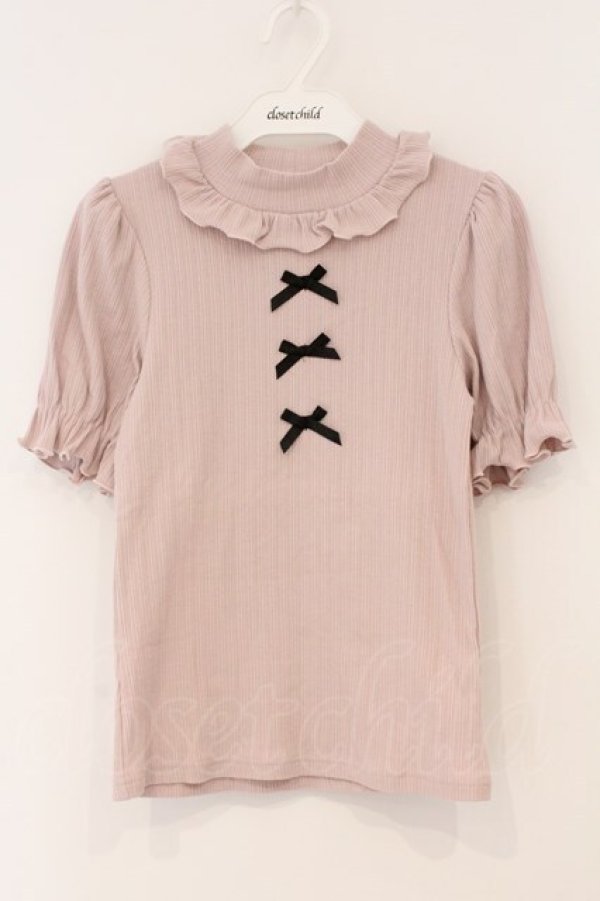 画像1: Ank Rouge / 3つリボンカットソー M ピンク O-26-03-19-051-CA-TO-OW-OS (1)