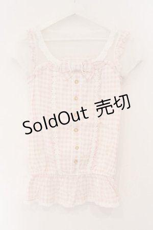 画像: LIZ LISA / チュール切り替えギンガムトップス  ピンク O-26-03-19-052-LO-TO-OW-OS