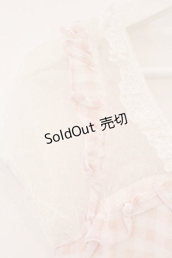 画像3: LIZ LISA / チュール切り替えギンガムトップス  ピンク O-26-03-19-052-LO-TO-OW-OS (3)