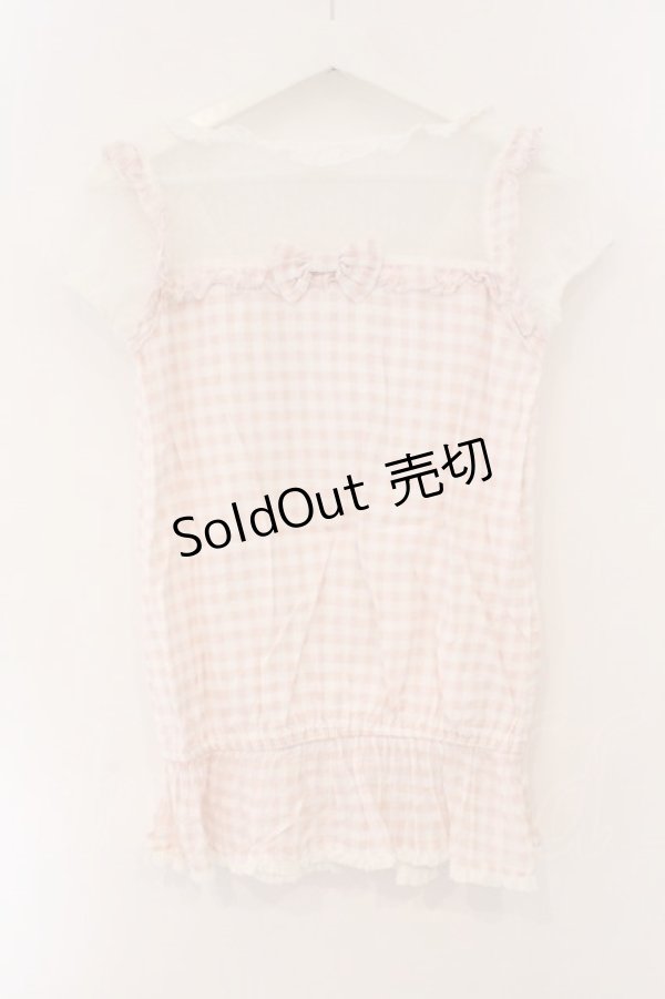 画像4: LIZ LISA / チュール切り替えギンガムトップス  ピンク O-26-03-19-052-LO-TO-OW-OS (4)