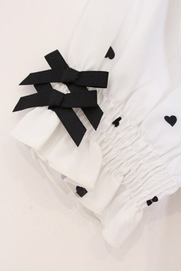 画像3: LIZ LISA / ハートボウタイブラウス 0 青みシロ×クロ O-26-03-19-053-LO-BL-OW-OS (3)