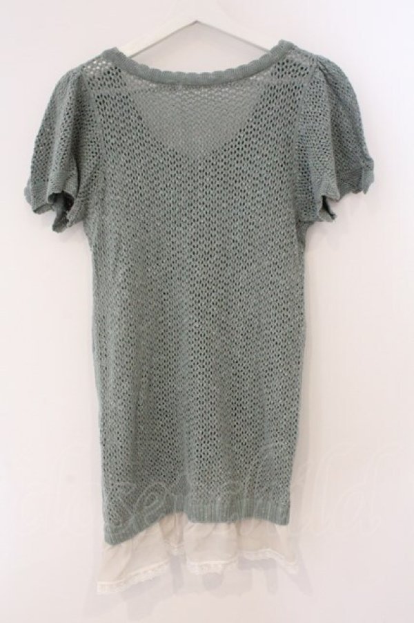 画像3: axes femme / プチバラ使い透かし編みボレロ M グリーン O-26-03-19-055-AX-TO-OW-OS (3)