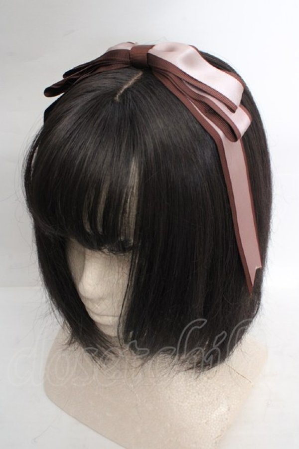 画像1: Amavel / Animal Donuts ぱっちんリボンカチューシャ  ピンク×ブラウン O-26-03-19-1024-CA-AC-IG-OS (1)