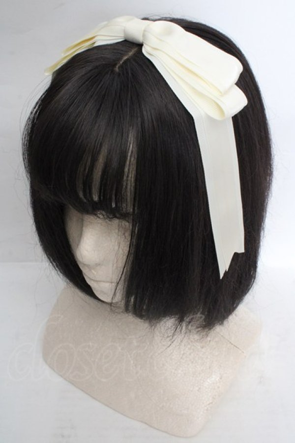 画像1: Amavel / Animal Donuts ぱっちんリボンカチューシャ  オフシロ O-26-03-19-1026-CA-AC-IG-OS (1)