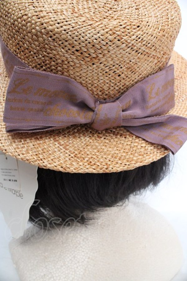 画像2: Jane Marple / Logo Ribbon Canotie キャノティエ  ナチュラル×くすみピンク O-26-03-19-1030-JM-AC-IG-OS (2)