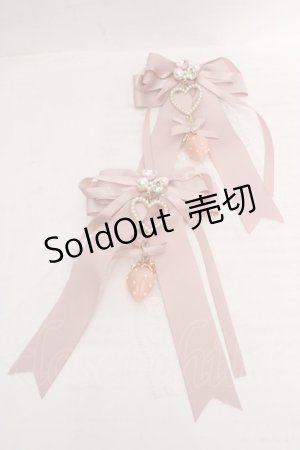 画像: LIZ LISA / ストロベリーリボンビジュー2つセットクリップ  ピンク O-26-03-19-1037-LO-TO-IG-OS