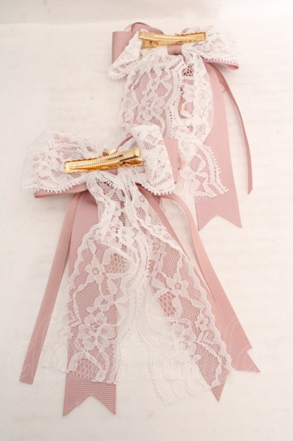 画像2: LIZ LISA / ストロベリーリボンビジュー2つセットクリップ  ピンク O-26-03-19-1037-LO-TO-IG-OS (2)