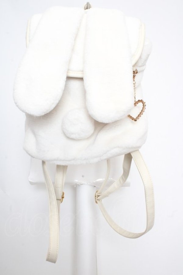 画像1: NOEMIE / うさ耳ファーリュック  シロ O-26-03-19-1007-LO-BG-IG-OS (1)