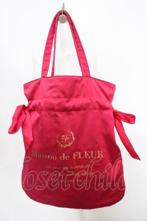画像: Maison de FLEUR / ダブルリボントートバッグ  濃ピンク O-26-03-19-1010-LO-BG-IG-OS