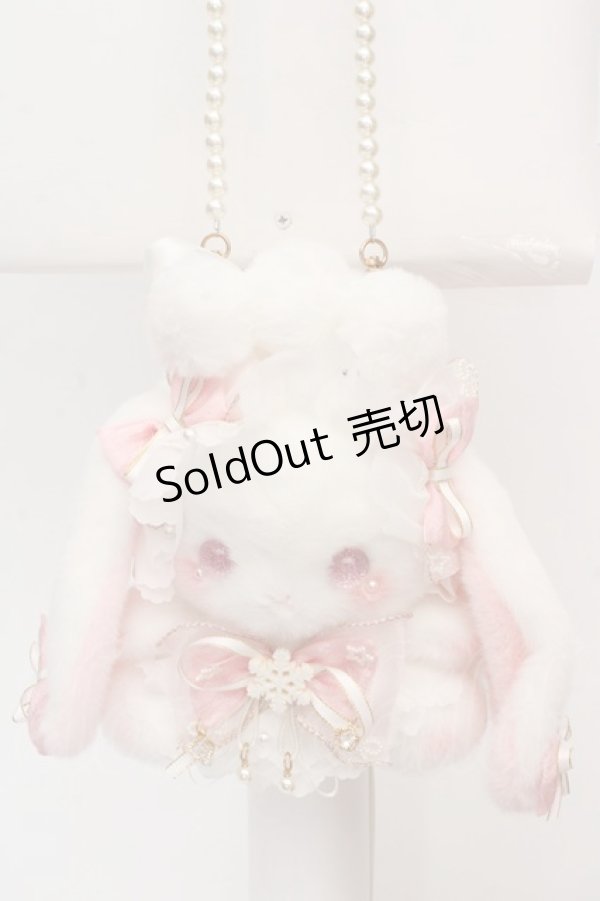 画像1: Snow crystal / たれみみうさぎ ぬいぐるみポシェット  シロ×ピンク O-26-03-19-1011-LO-BG-IG-OS (1)