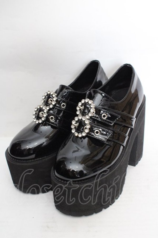 画像1: Bubbles / 厚底ローファーシューズ 36 クロ O-26-03-19-1018-CA-SH-IG-OS (1)