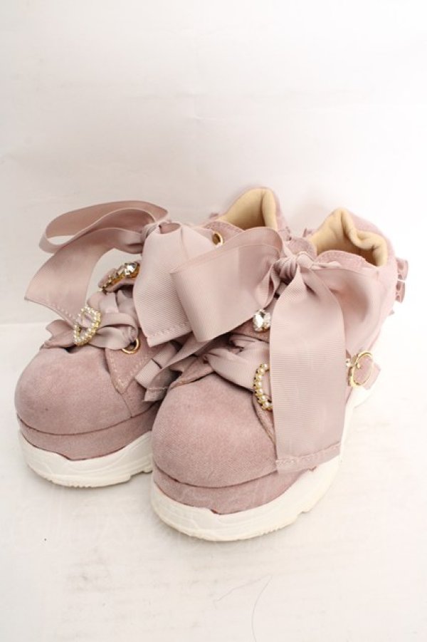 画像1: LIZ LISA / ビジューベルト厚底スニーカー M ピンク O-26-03-19-1019-LO-SH-IG-OS (1)