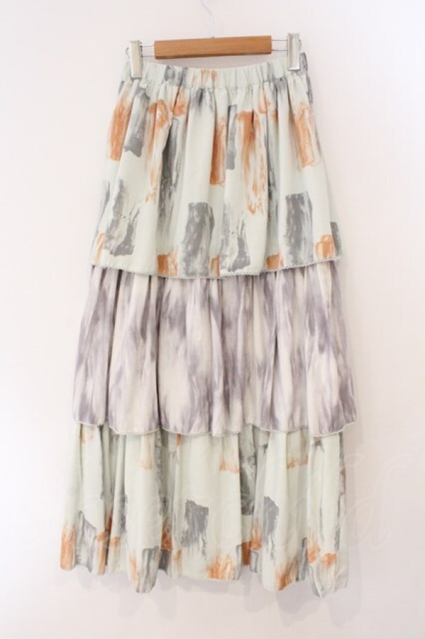 画像3: merry jenny / paintティアードスカート  グレー×ミント O-26-03-19-059-LO-SK-IG-OS (3)