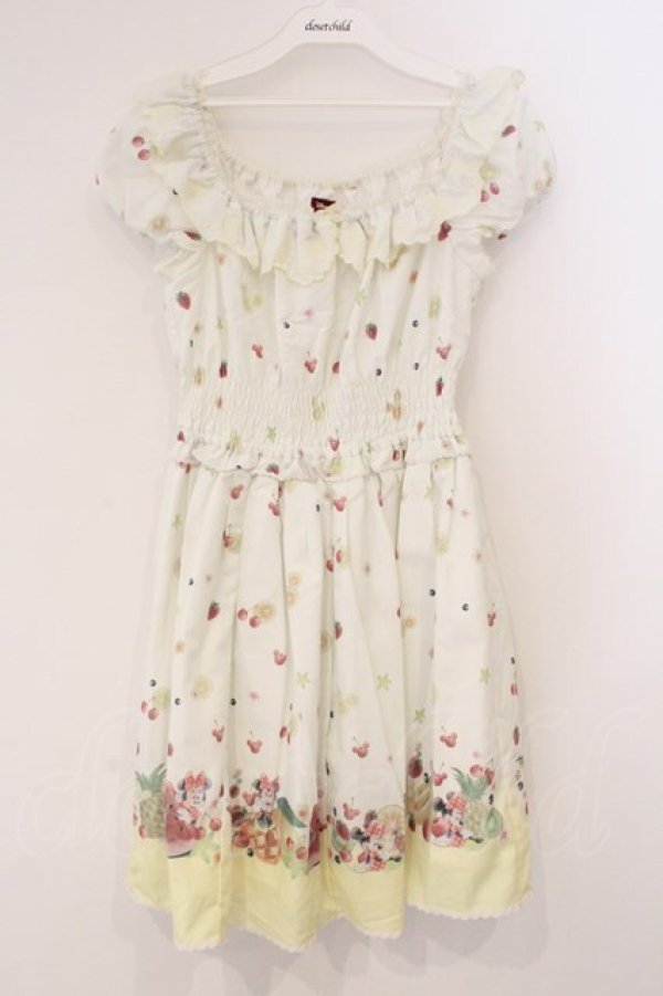 画像1: Secret Honey / トロピカルワンピース（ミニー・デイジー・クラリスver） 2 イエロー O-26-03-19-062-CA-OP-OW-OS (1)