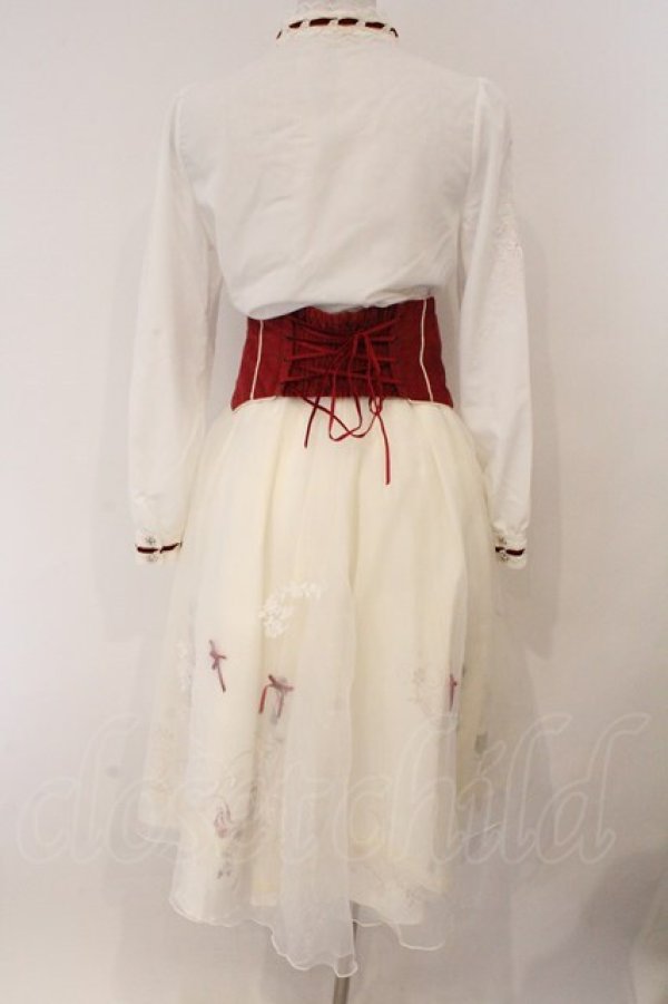 画像6: Secret Honey / カルーセルプリントバウンドセット 2 シロ×アカ O-26-03-19-063-CA-OP-OW-OS (6)