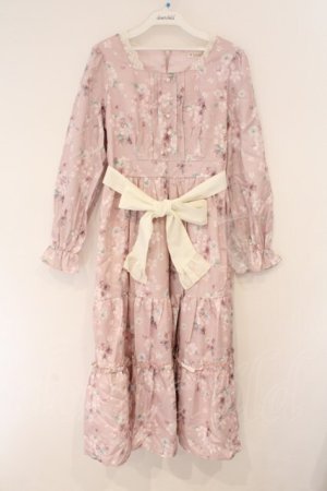 画像: axes femme / 桜柄ティアードワンピース M ピンク O-26-03-19-066-AX-OP-OW-OS