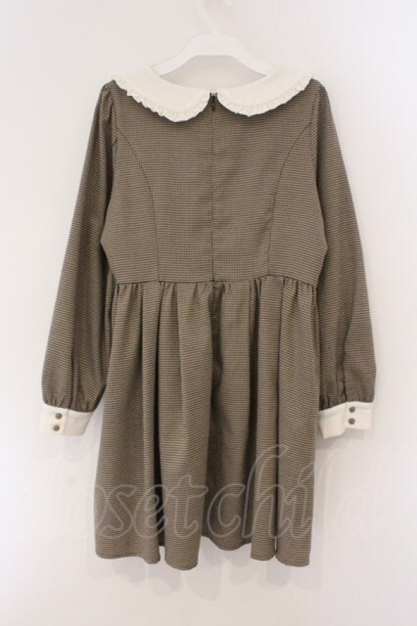 画像3: Ank Rouge / レースアップ襟付きワンピース  ブラウン O-26-03-19-067-CA-OP-IG-OS (3)