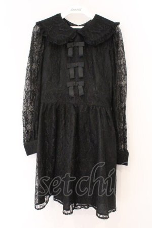 画像: Ank Rouge / 総レースワンピース  クロ O-26-03-19-069-CA-OP-IG-OS